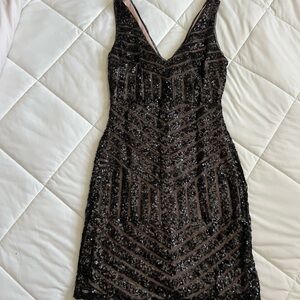Junarose Black Sequin Mini Dress